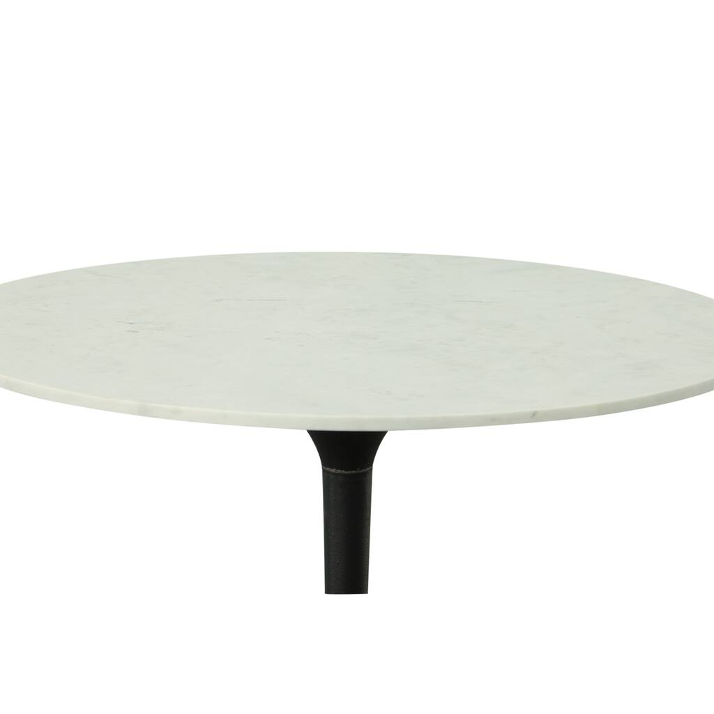 Carolina Living Enzo 36" Round Marble Top Dining Table