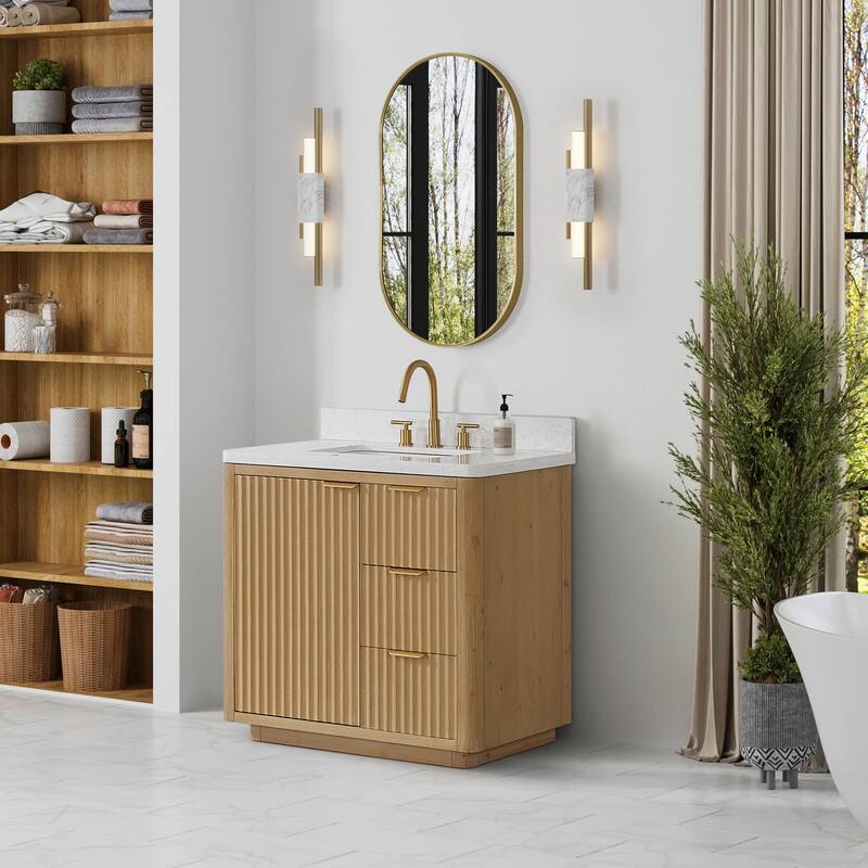 Cadiz Bath Vanity with Composite Stone Top without Mirror