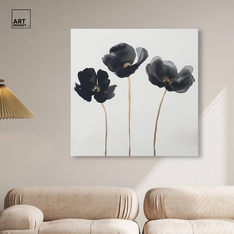 Nocturnal Flowers II Canvas by Art Remedy, Gallery Wrapped