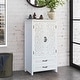 preview thumbnail 4 of 15, 27'' Accent Tall Tower White Storage Cabinet - Rustic Wood Sideboard Pantry Cabinet - Versatile Buffet Cabinet with Stor