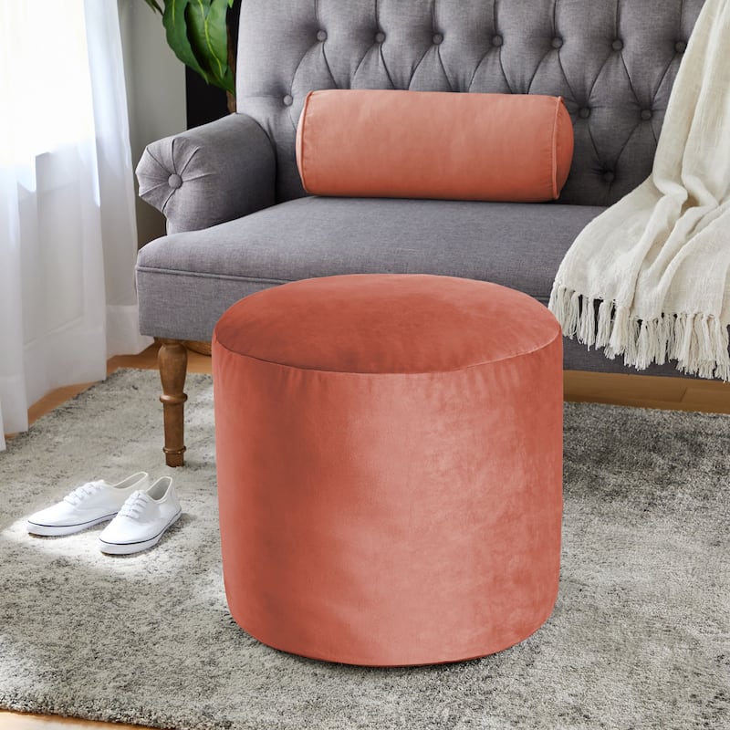 Sorra Home Solid Velvet Indoor Bean Pouf