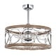 preview thumbnail 6 of 18, Ofelia 24-inch Chrome and Faux Wood 6 Lights 3 Blades Lighted Ceiling Fan with Remote