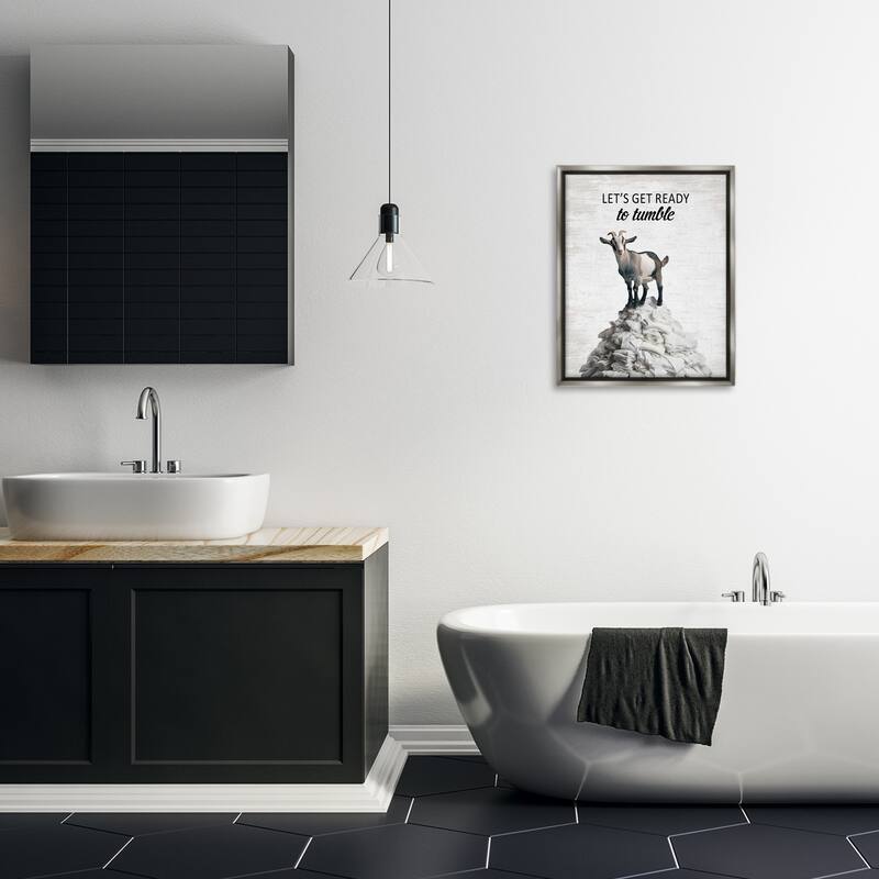 Stupell Ready To Tumble Laundry Framed Floater Canvas Wall Art Design By Lettered and Lined
