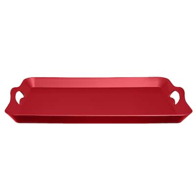 Rect. Serving Tray With Handle (Red)