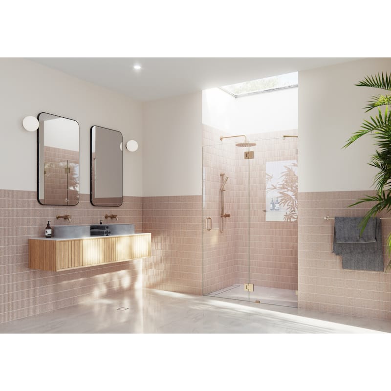 Glass Warehouse 78" x 54.5" Frameless Shower Door - Glass Hinge