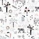 preview thumbnail 5 of 3, Lambs & Ivy Happy Jungle 100% Cotton Safari Animals Fitted Crib Sheet - White