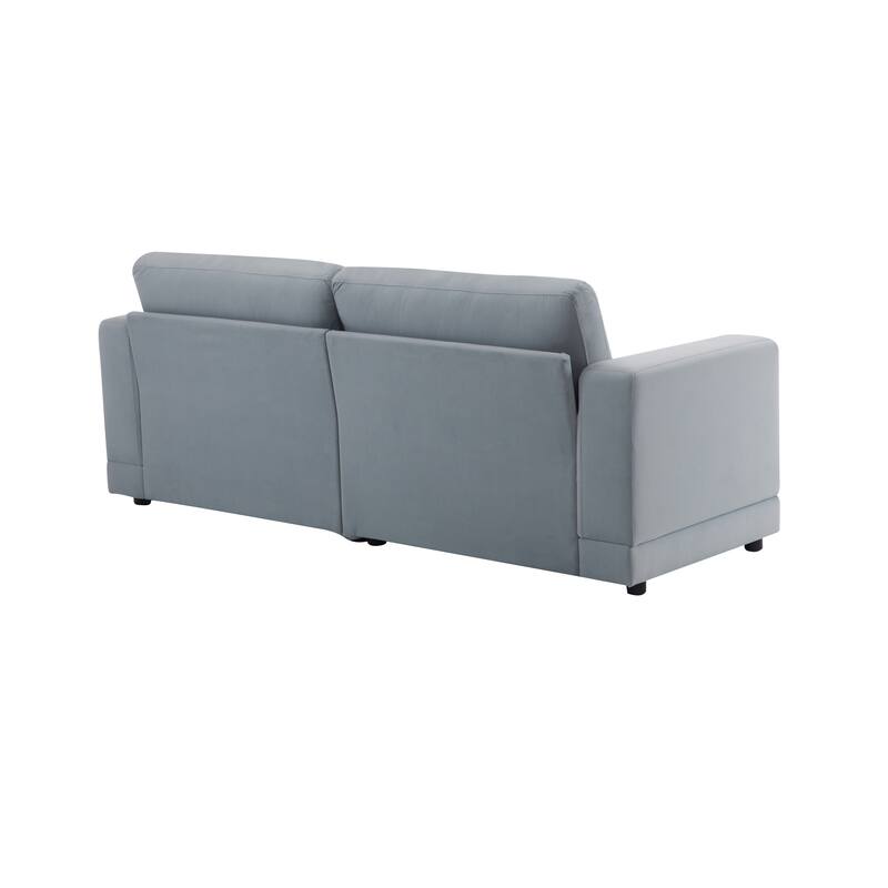 81" Gray Modern Sofa with Velvet Upholstery and Sturdy Legs