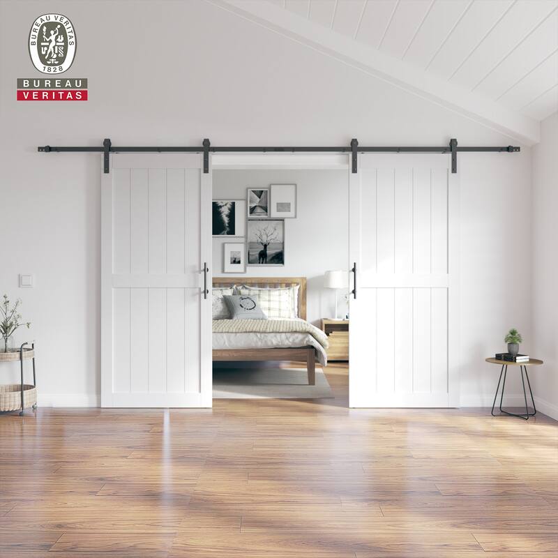 Sanding 30in./32in./36in./42in./48in.x 84in.MDF Barn Door With Sliding Hardware Kit ,Covered with Water-Proof PVC Surface
