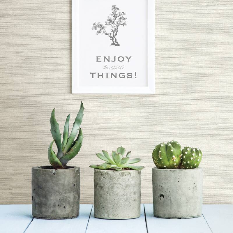 Hercules, Agave Light Blue Faux Grasscloth, 33' L X 20.5 W, Wallpaper Roll - Dove