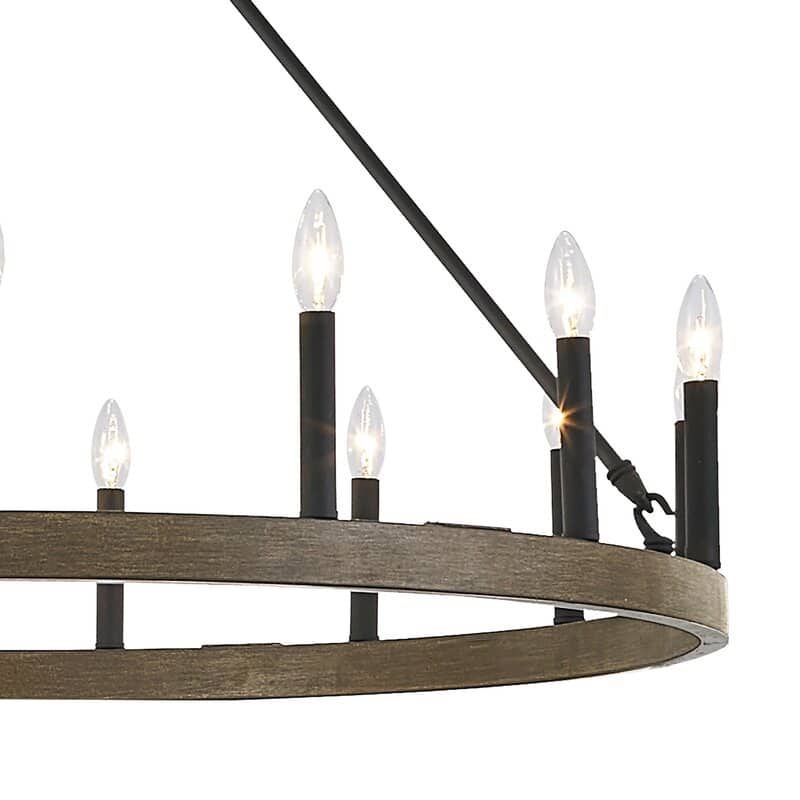 Acroma 15 Light Modern Farmhouse Wagon Wheel Chandelier-UL Certified - N/A