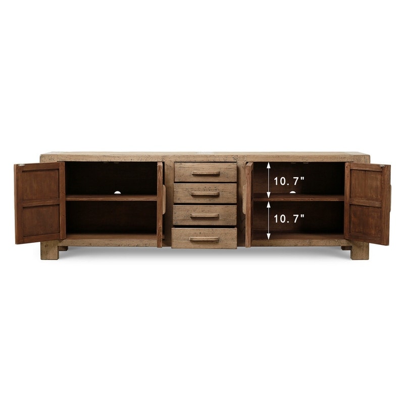 Approx. 94 Inches Wide Four Drawers Media Cabinet Weathered Gray