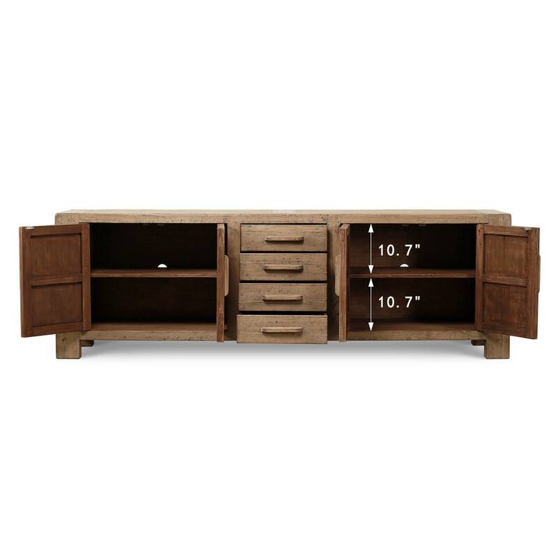 Approx. 94 Inches Wide Four Drawers Media Cabinet Weathered Gray