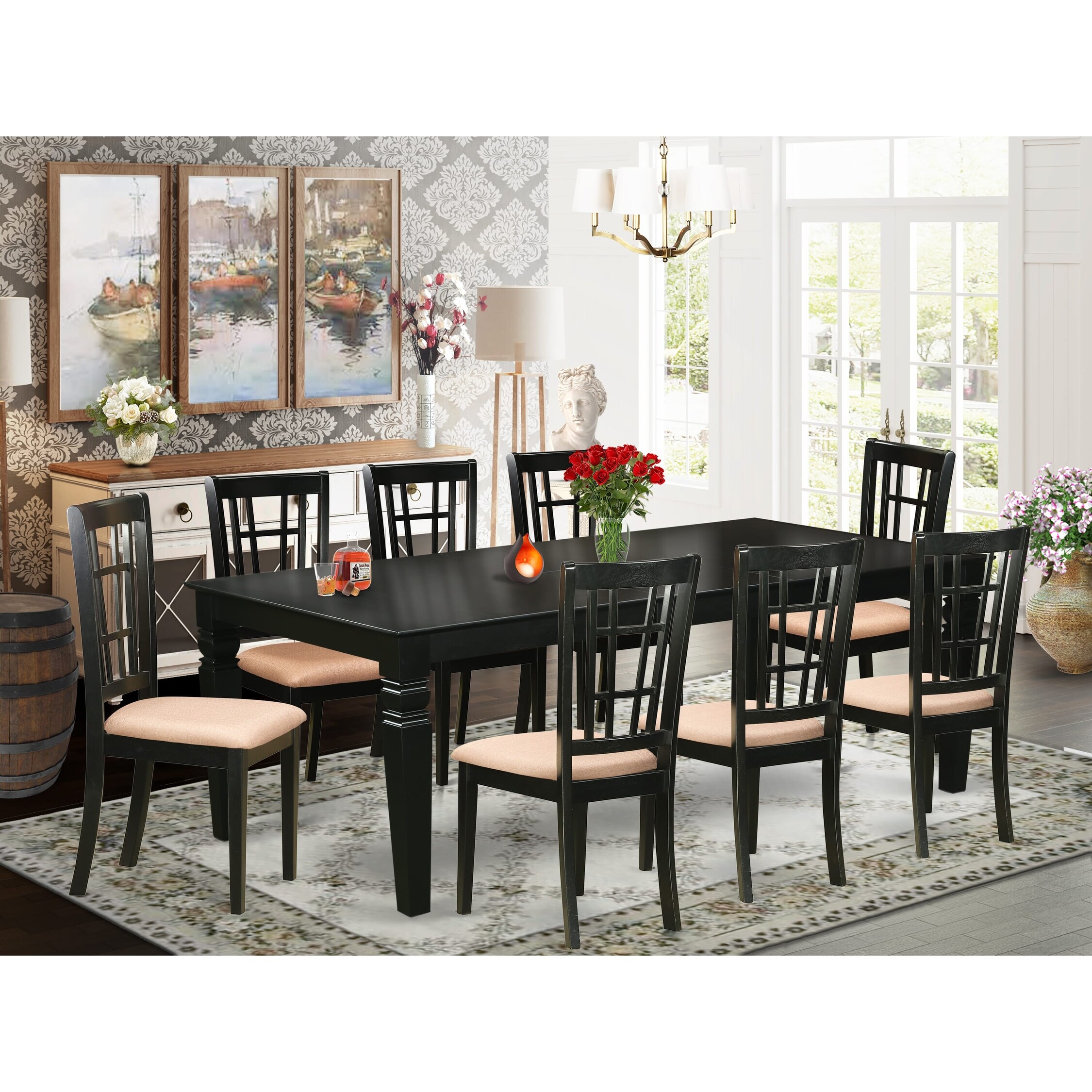 Kenzo 9 piece discount dining set black