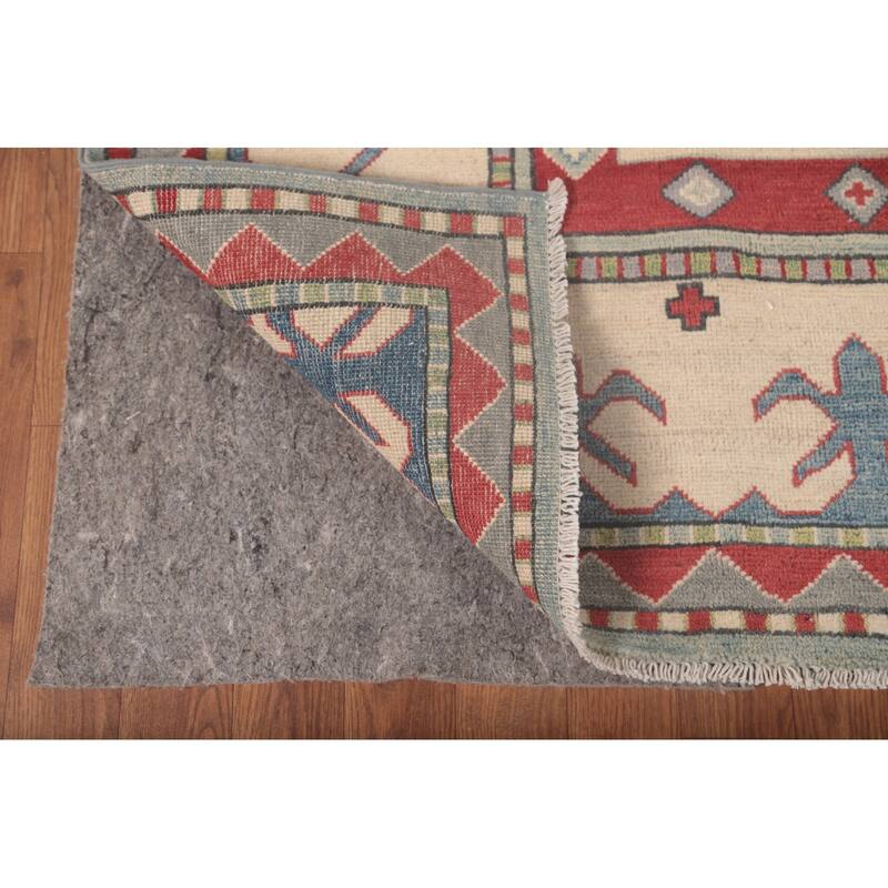 Geometric Kazak Oriental Area Rug Handmade Traditional Wool Carpet - 6'11" x 9'5"