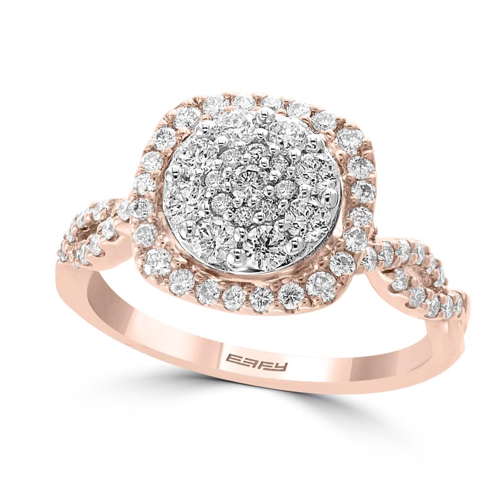 Effy Women's 14K White & Rose Gold Diamond Ring