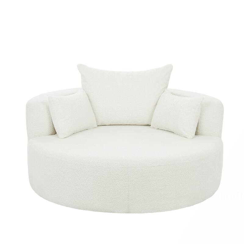Swivel Barrel Chair with 3 Pillows