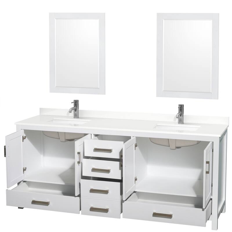 Wyndham Collection WCS141480D-QTZ-UNSM24 Sheffield 80" Free Standing