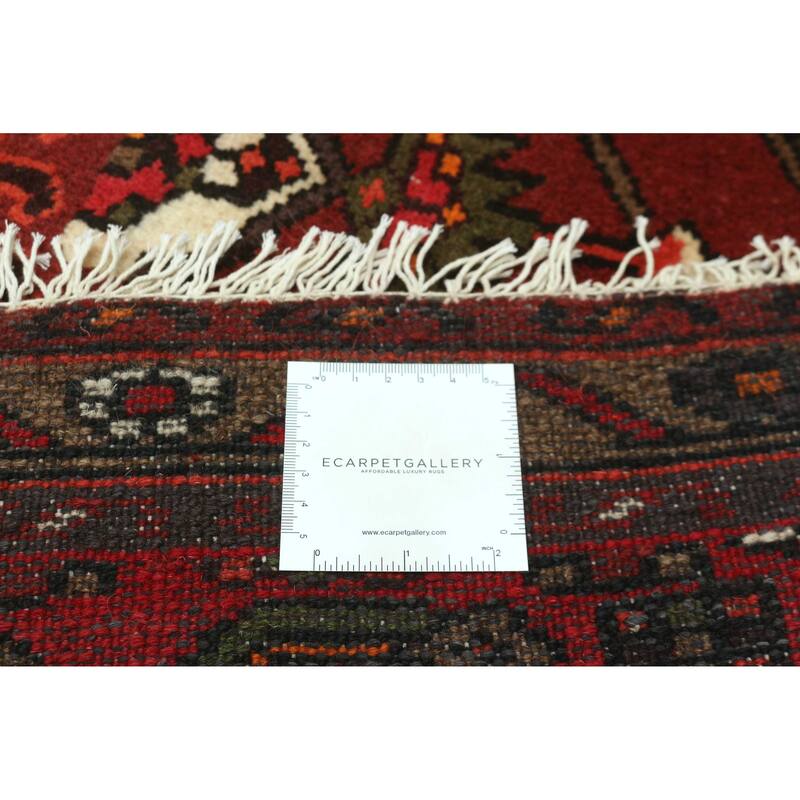 ECARPETGALLERY Hand-knotted Andelz Dark Red Wool Rug - 3'4 x 4'10