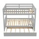 preview thumbnail 5 of 9, Convertible to 2 Full Size Platform Bunk Bed with Ladder Trundle and Safety Rail,Grey