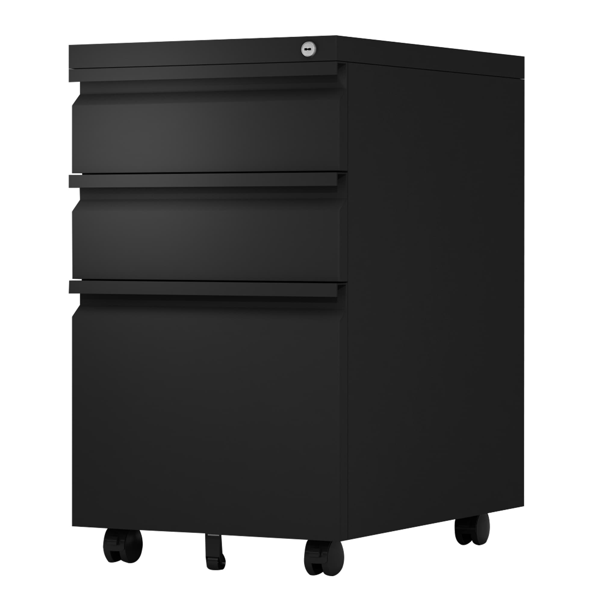Metal Mobile 3 Drawer File Cabinet for Legal or Letter Files