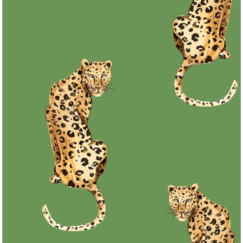 Daisy Bennett Designs Leopard King Peel and Stick Wallpaper - 20.5 in. W x 18 ft. L - Green