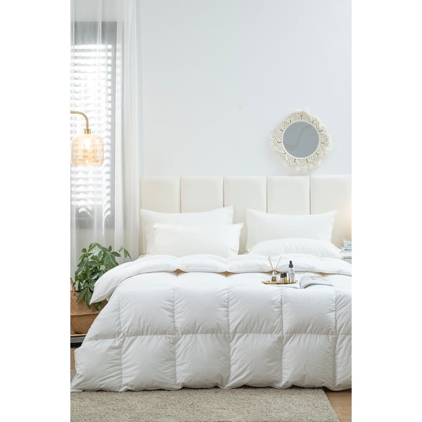 Twin Ducks Inc Versilia European White Down Comforter On Sale Bed