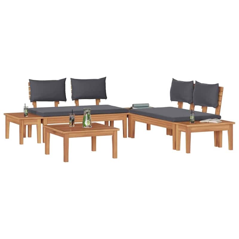 vidaXL Garden Bench Set with Cushion 3/4/5 pcs - 23.6" x 23.6" x 11.8