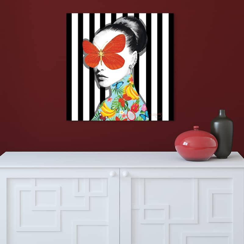 "Beautiful Women & Flowers" Frameless Tempered Glass Graphic Wall Art