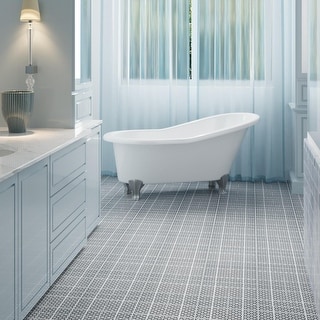 Primo Grey Pebble Tile - 12x12 Mesh-Backed Stone Tiles For Showers, Bathrooms, Patios - View #5