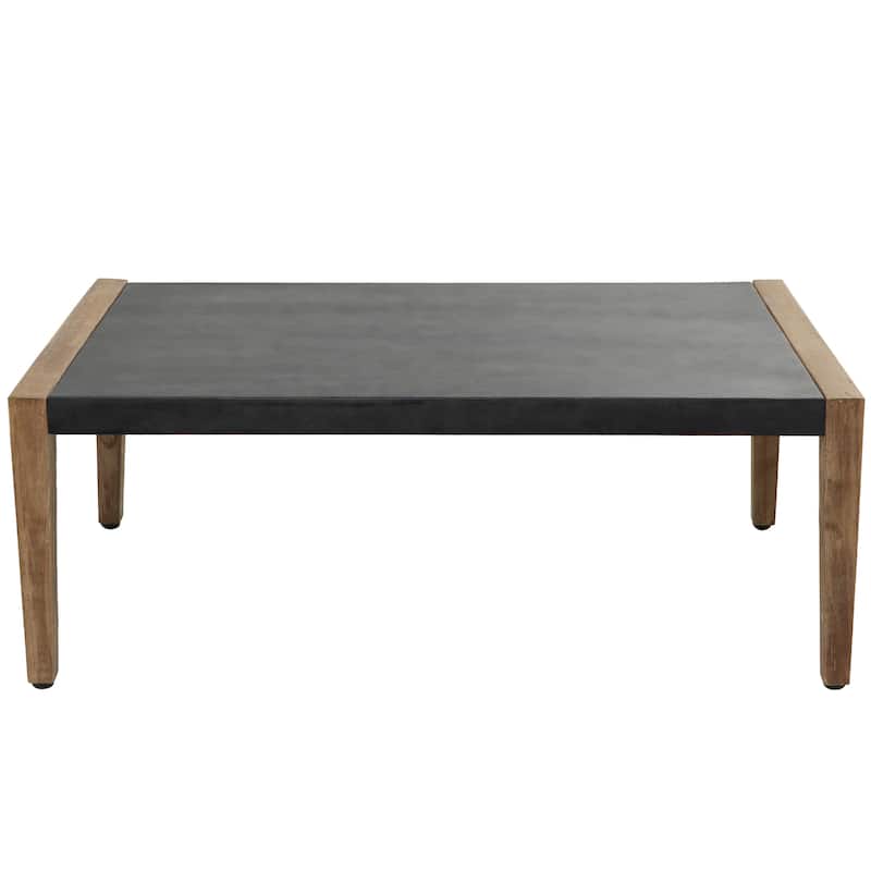Wood Outdoor Coffee Table with Wood Legs - Dark Gray - Roche River Decor
