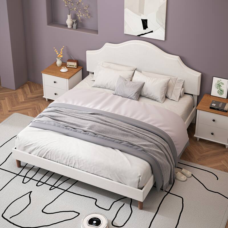 Sleek and Modern Design Bed Frame Upholstered Platform Bed