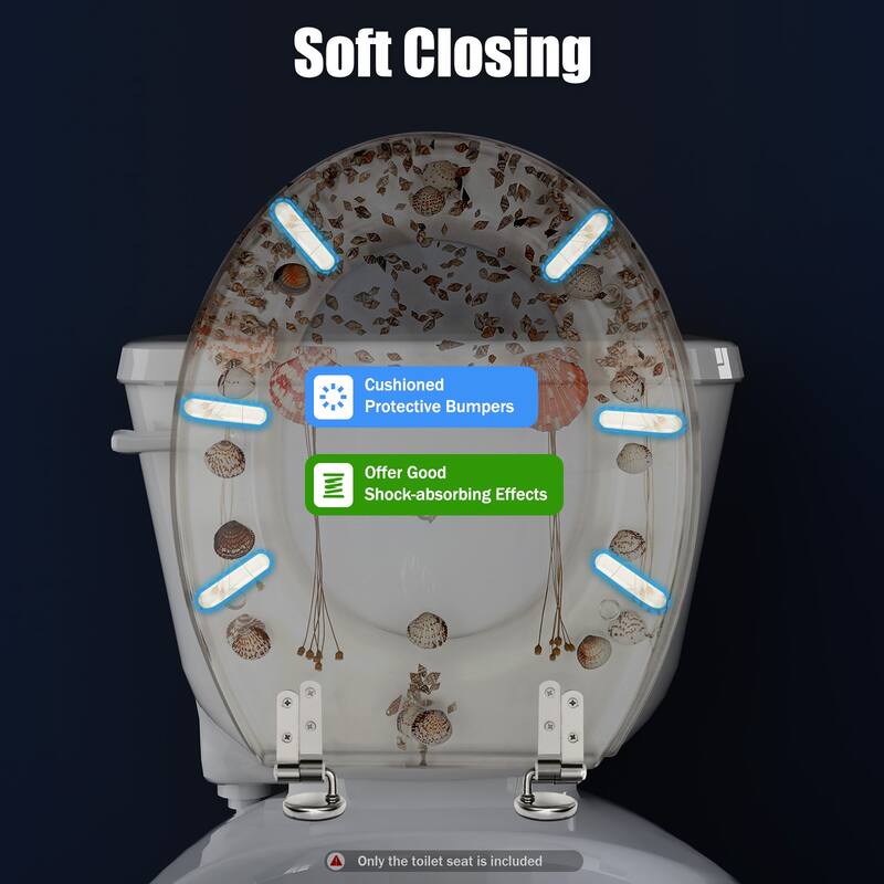Transparent Resin Shell Polyresin Toilet Seat