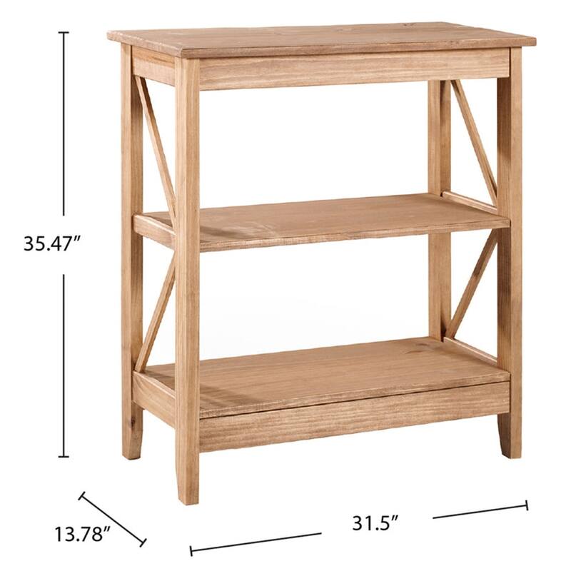 Wood Shelf Unit 3 Tier Corona Collection | Furniture Dash