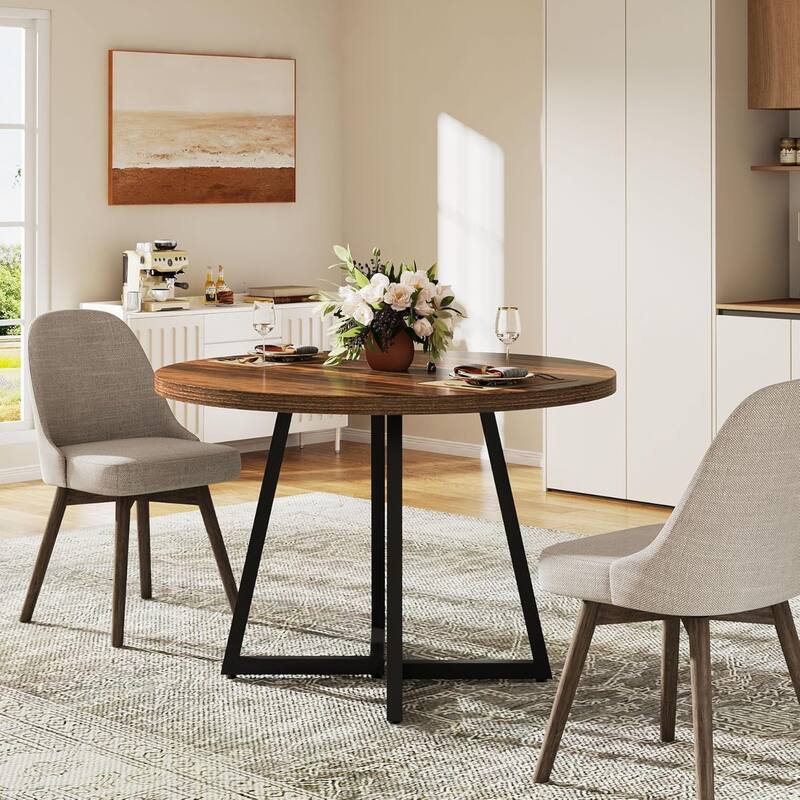 Industrial Dining Table for 4, 31.5” Square Dinner Table for Kitchen
