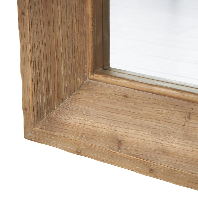 Wood Room Floor Mirror with Natural Wood Grains - Brown - Roche River Decor