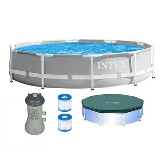 Intex 10' x 30" Above Ground Pool w/ Cartridge Filter Pump, 2 Filters & Cover - 40