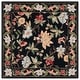 preview thumbnail 32 of 74, SAFAVIEH Handmade Chelsea Rubi French Country Floral Wool Rug 4' Square - Black