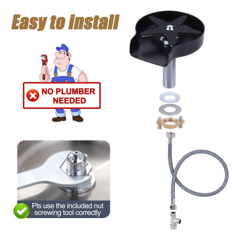 Metal Glass Rinser for Kitchen Sink
