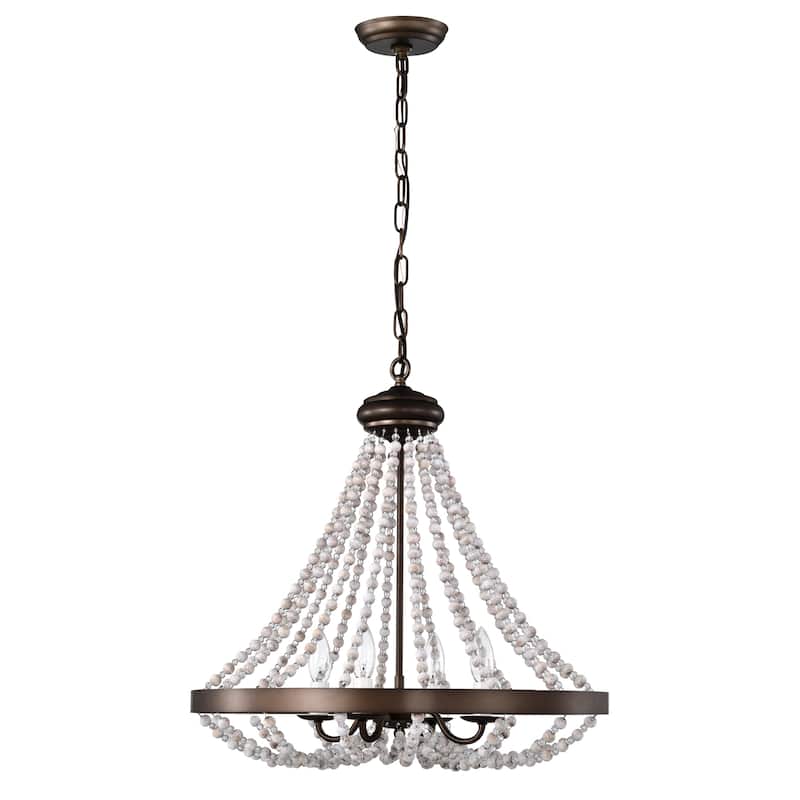 Hana 22 Inch Bohemian Pendant Chandelier 4-Light Candle