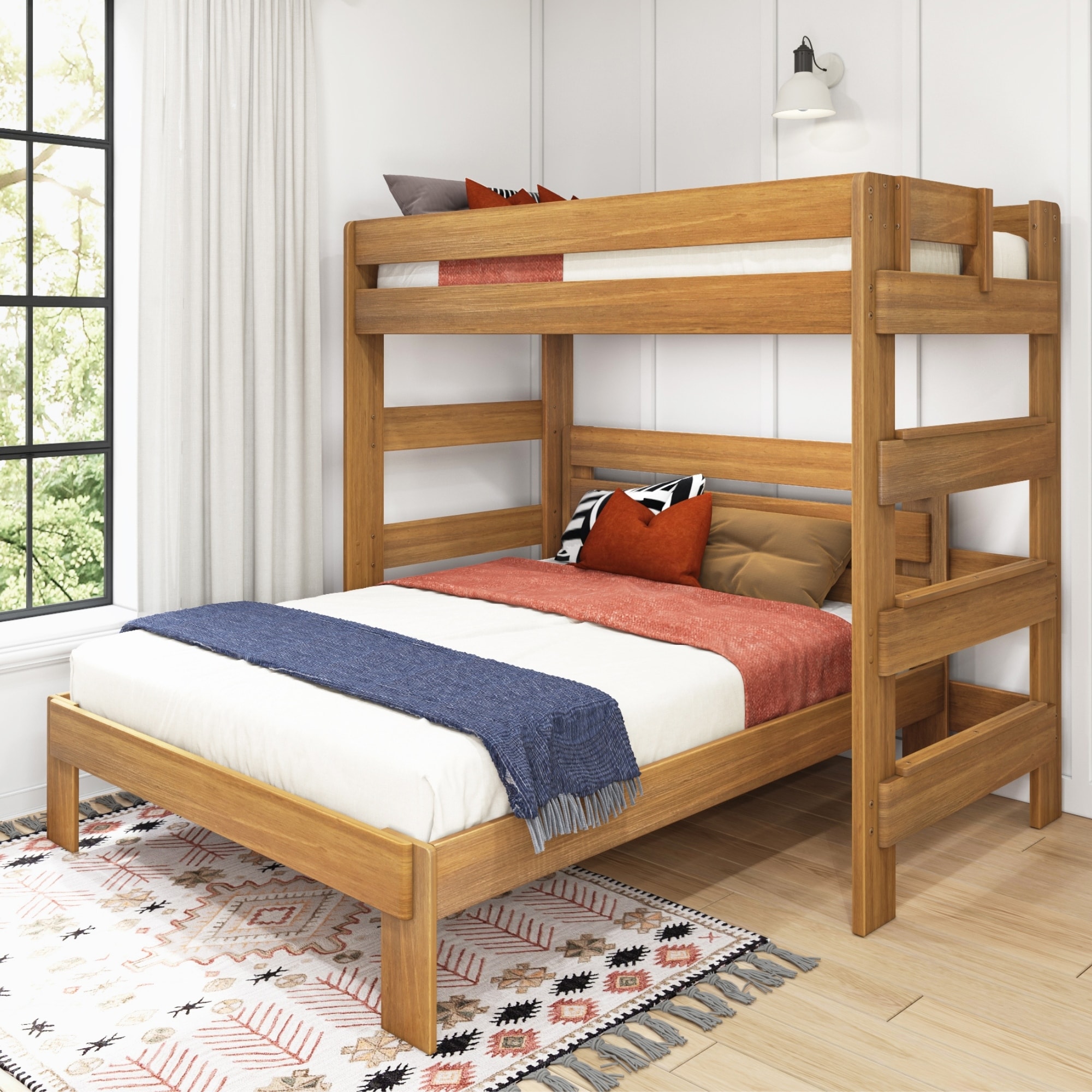 Twin over queen l shaped bunk bed store