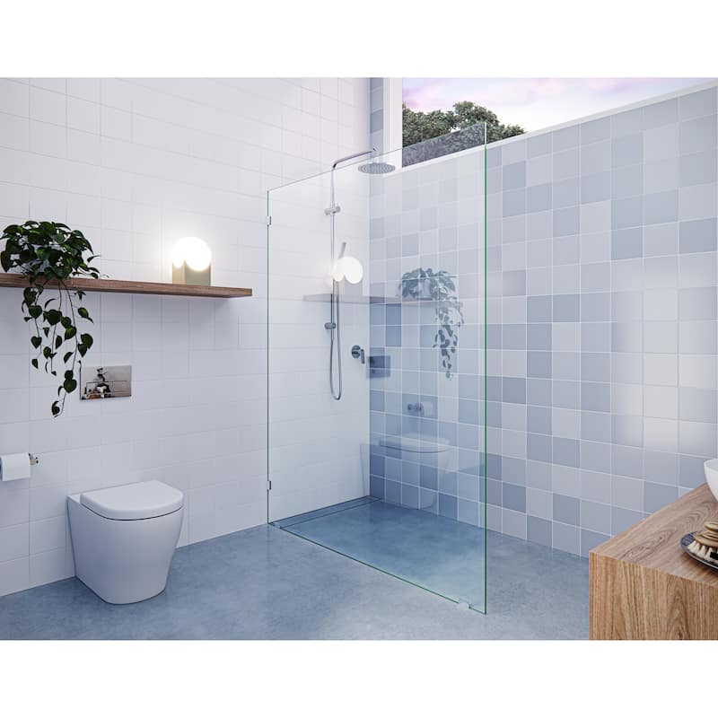 Glass Warehouse 78" x 60" Frameless Shower Door - Single Fixed Panel - Polished Chrome