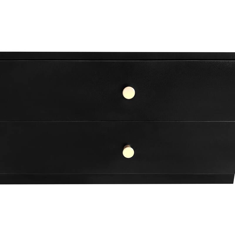 Modern White TV Stand with Fluted Glass Doors, 86.6'' Wide, Tempered Glass Shelf.