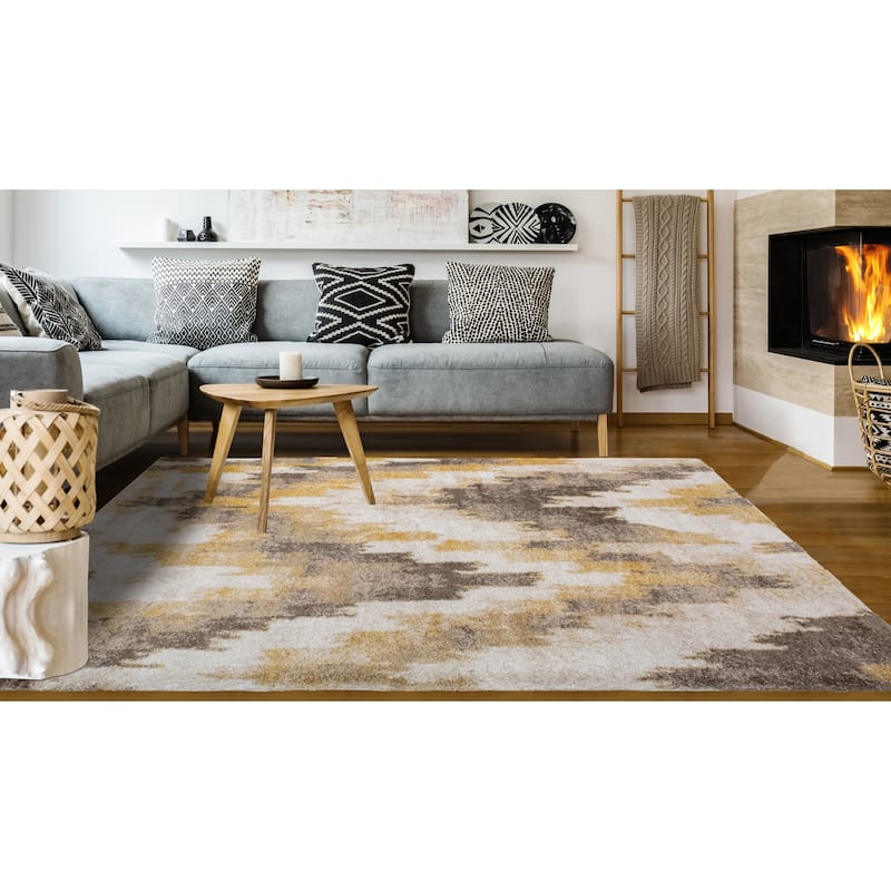 Noori Rug Lux Emma Casual Ikat Pattern 2-inch Thick Shag Rug