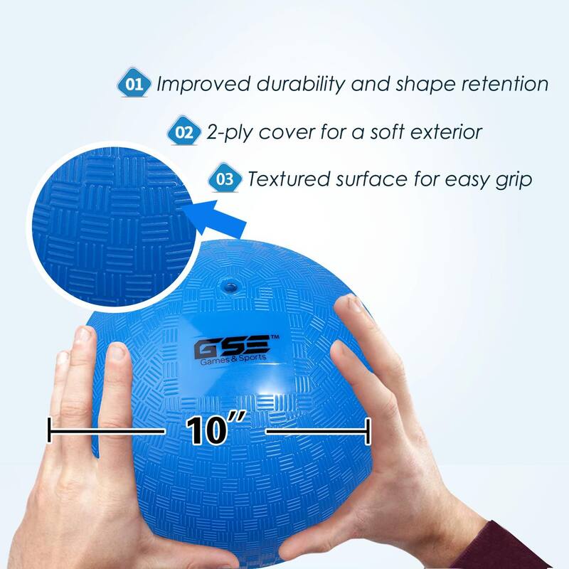 GSE™ 10" Inflatable Playground Balls, Kickball, Dodge Ball, Four Square Ball. Indoor/Outdoor Kids Toy Balls