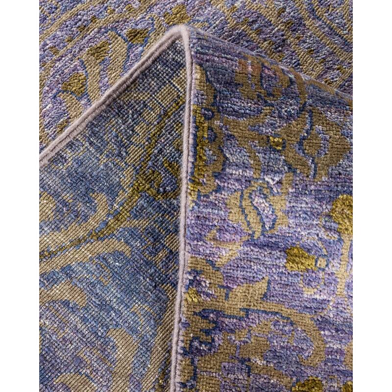 Overton Hand Knotted Wool Vintage Inspired Modern Contemporary Suzani Purple Area Rug - 9' 1" x 11' 8"