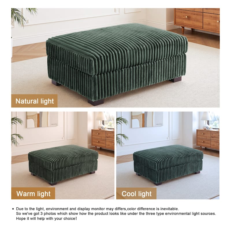 Modern Cotton Flannel Upholstery Oversized Ottoman