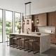 preview thumbnail 4 of 18, Tifany Modern 5-Light Black Chandelier Oversized Linear Colored Glass Kitchen Island Light - L 45.3" x W 4.3" x H 17.3"