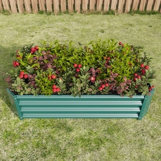 Metal Raised Garden Bed, 4x2x1ft Rectangle Raised Planter