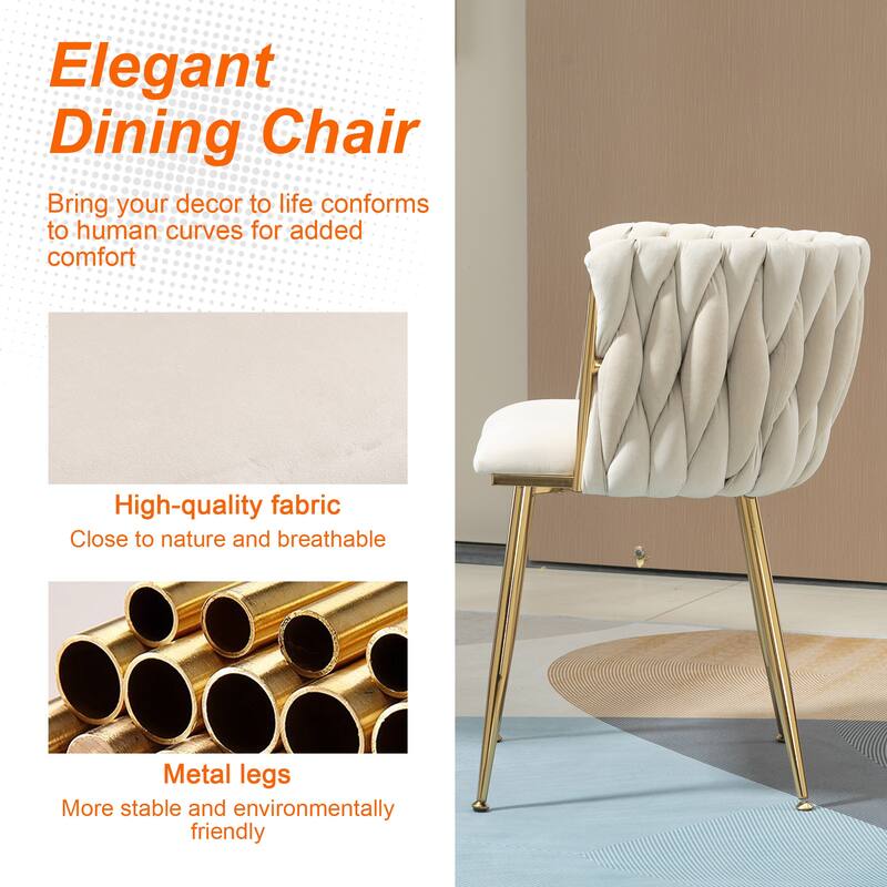 Makeup Chair, Home Backrest Light Luxury Dining Chair, Balcony Table Edge Chair (set of 2)