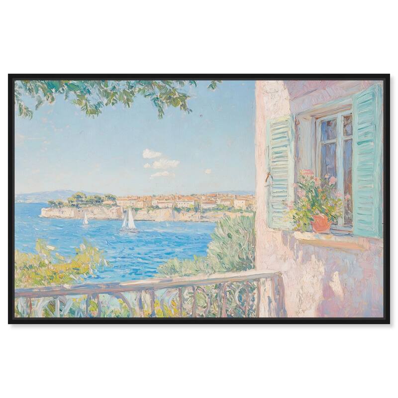 Mediterranean View Canvas by Art Remedy - Black - 15" x 10"
